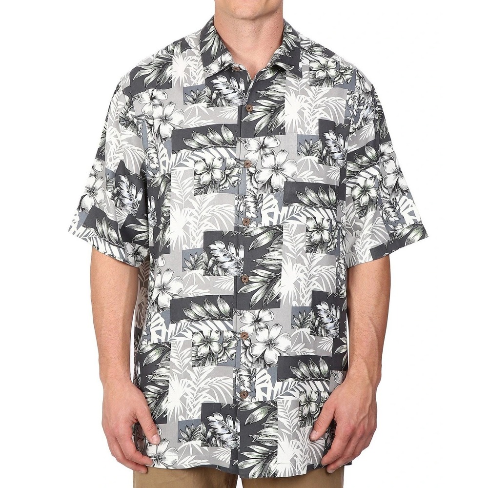 Tommy Bahama Plumeria Patchwork Tortola Silk Camp Shirt Men XL Original Fit NWOT
